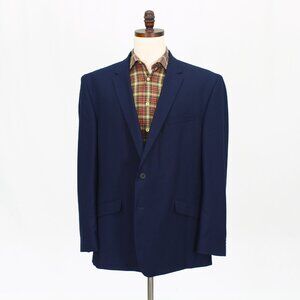 Kenneth Cole 52R Navy Blazer Sport Coat Jacket 2-Button Solid Y603